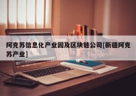 阿克苏信息化产业园及区块链公司[新疆阿克苏产业]